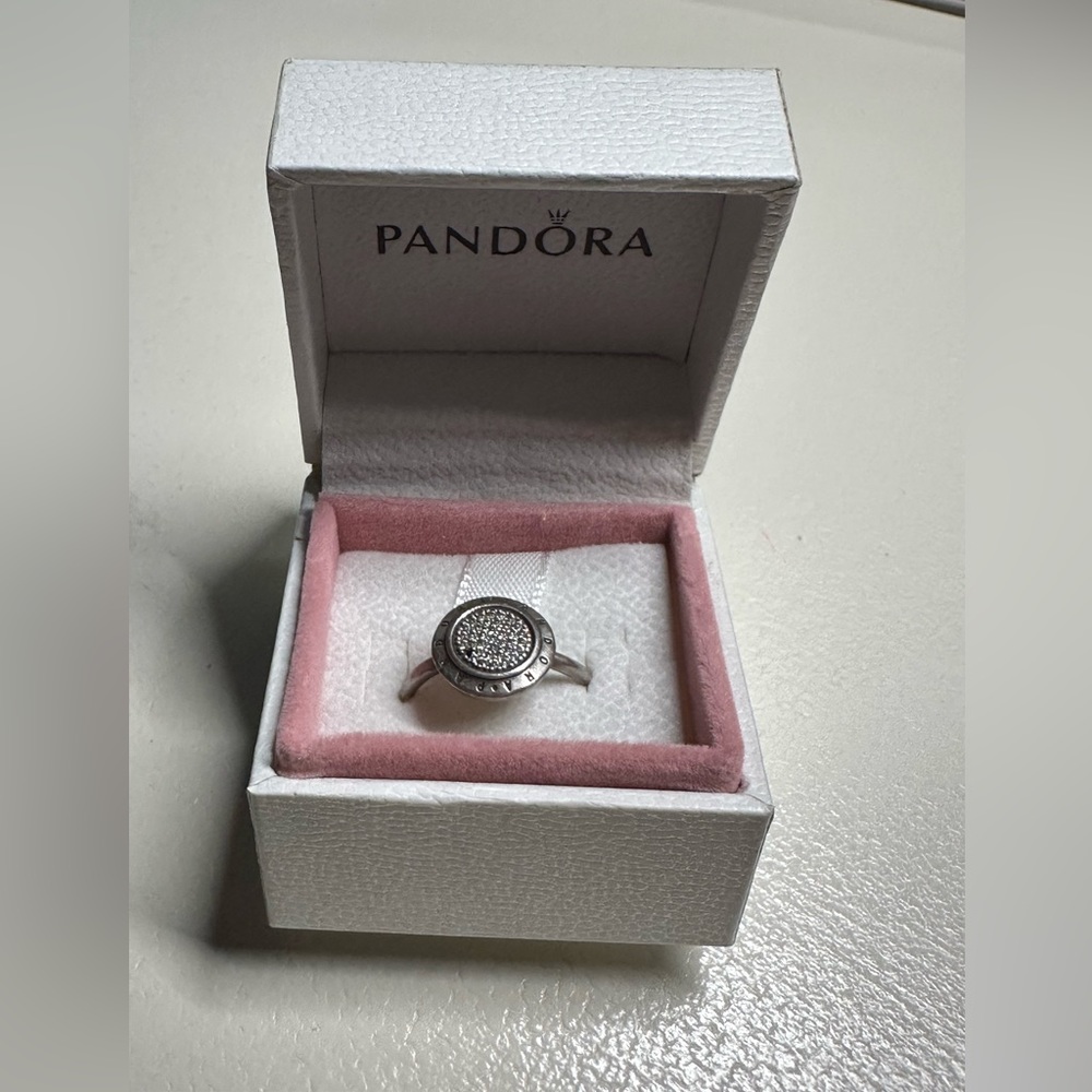 Authentic PANDORA SIGNATURE LOGO Ring SIZE 60 / 9